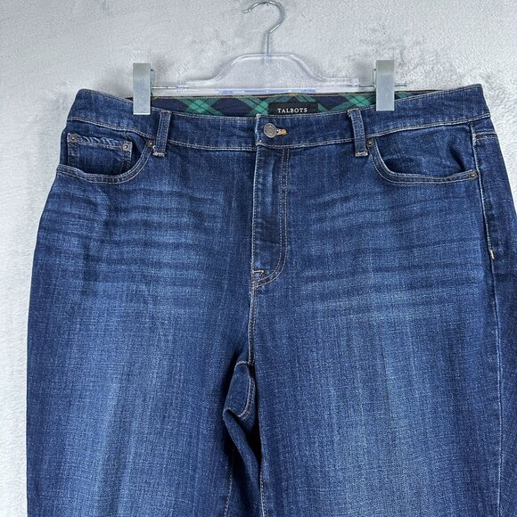 Talbots Jeans Womens Size 16W Straight Cropped Medium Wash High Rise Blue - Picture 3 of 12